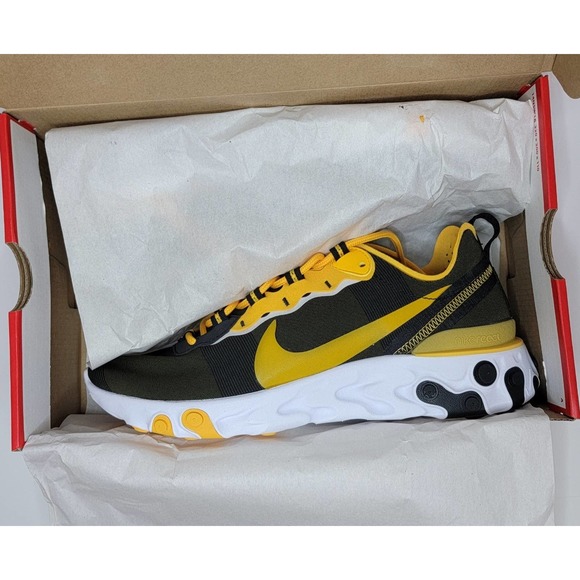 Nike React Element 55 Steelers Shoes Black Sneakers Sz Men\'s 9.5 CK4893-001 11W main image 4